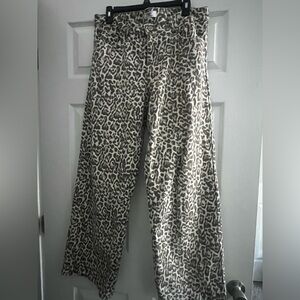 Leopard print jeans
